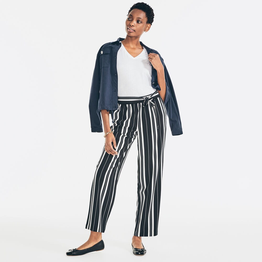 VERTICAL-STRIPED PANT,True Black,large
