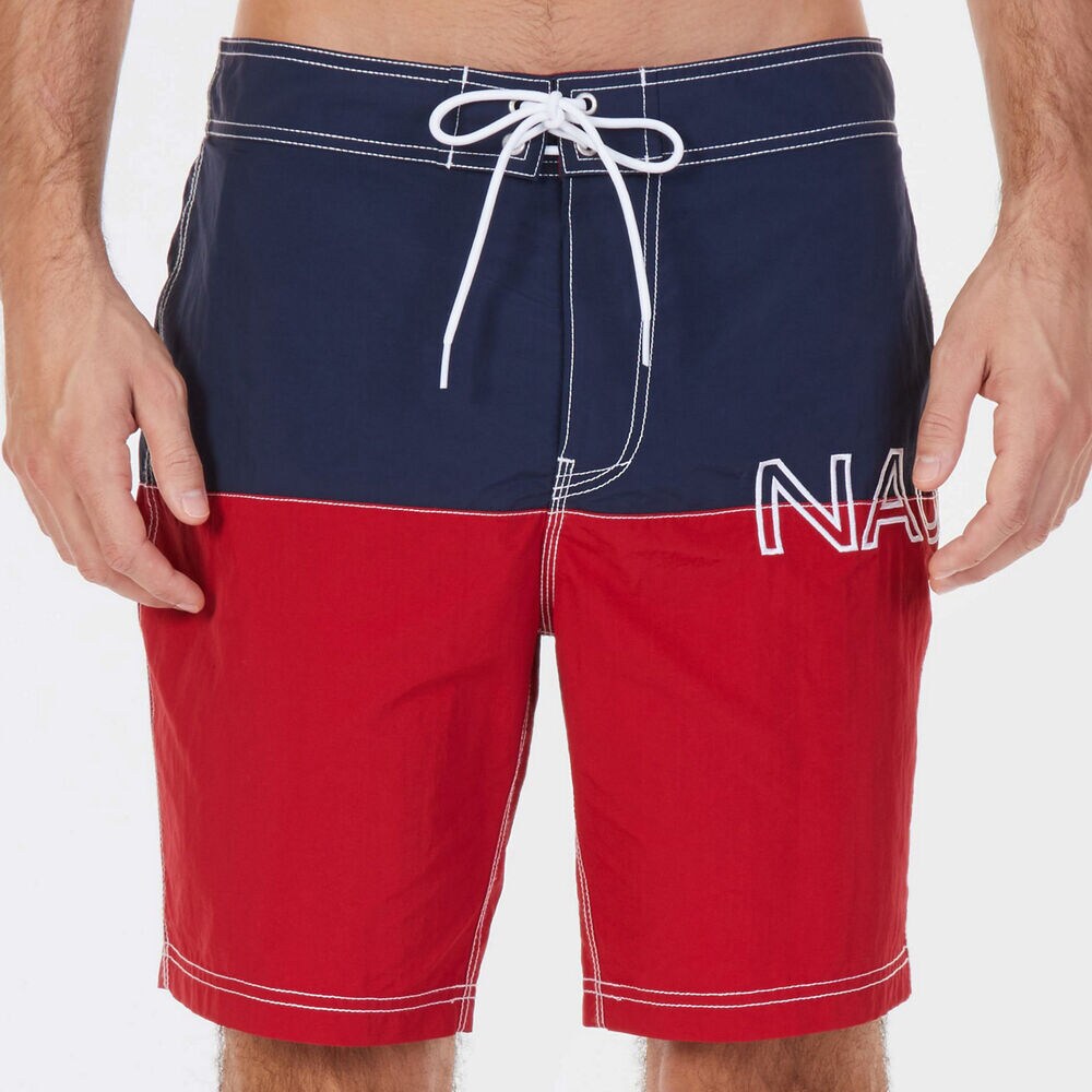 8" SWIM SHORT IN COLORBLOCK,Nautica Red,large