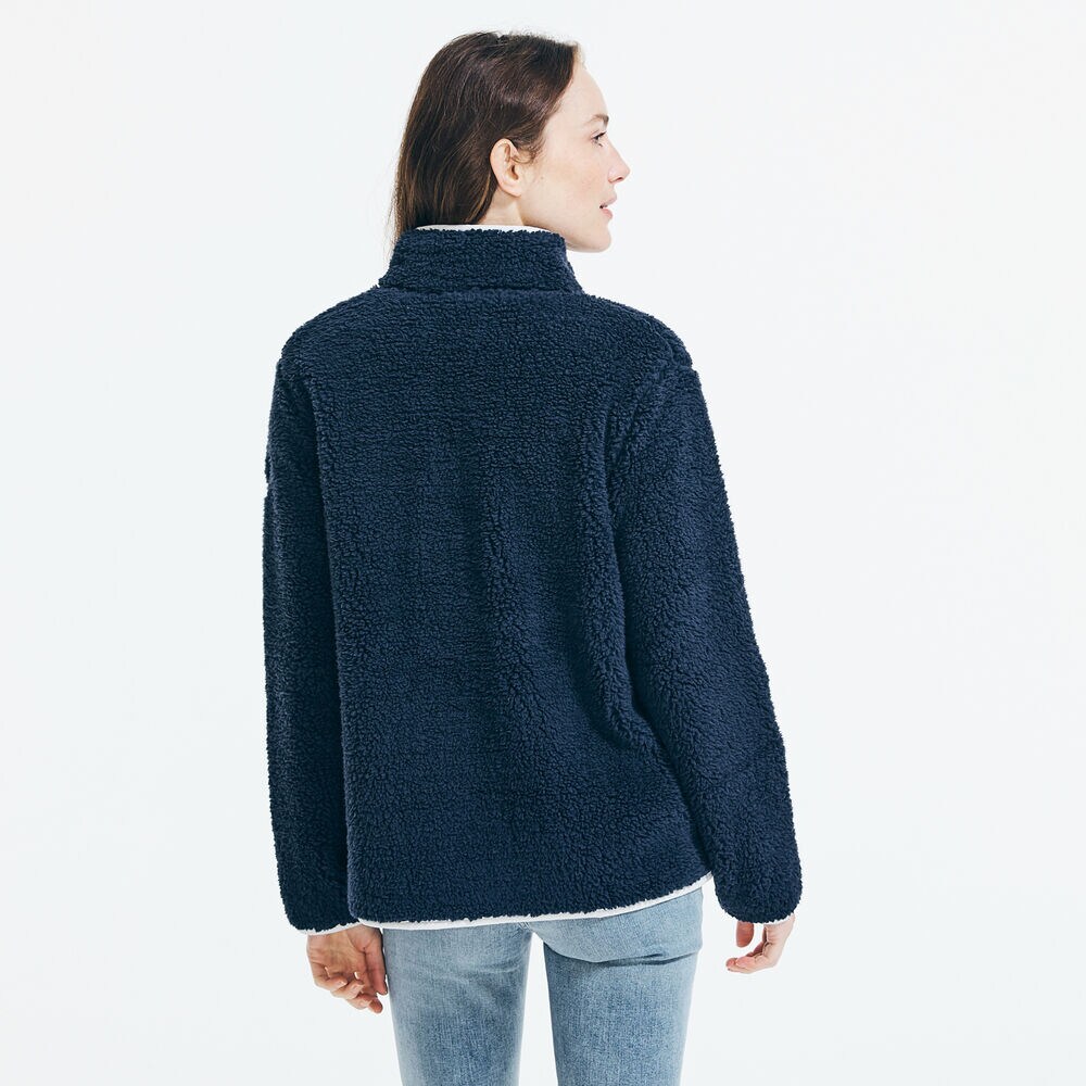 QUARTER-ZIP SHERPA PULLOVER,Stellar Blue Heather,large