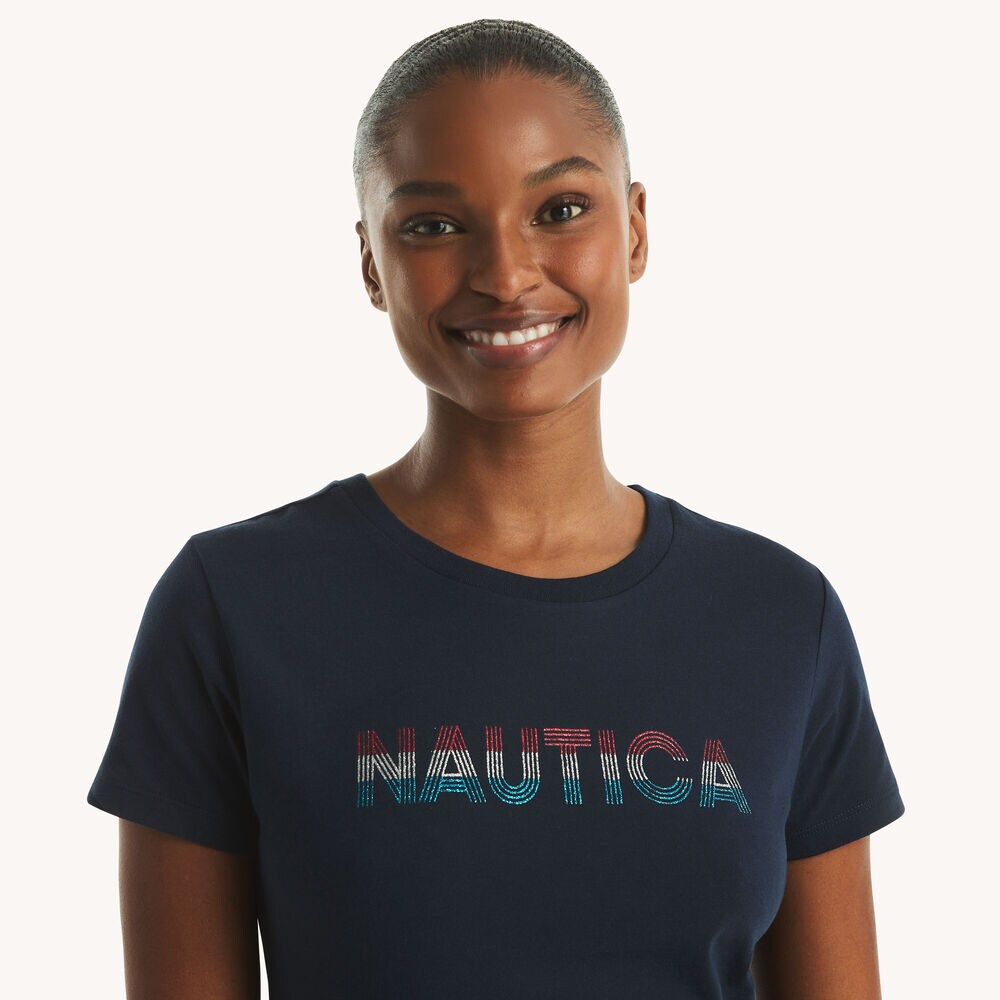 Disco Logo Foil Graphic T-Shirt,Stellar Blue Heather,large