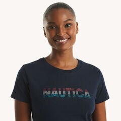 Disco Logo Foil Graphic T-Shirt,Stellar Blue Heather,large