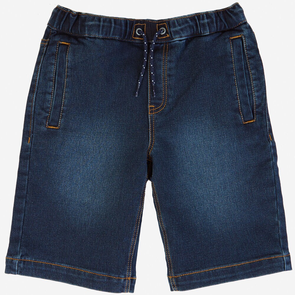Boys' Denim Drawstring Short (8-16),Oyster Bay Blue,large