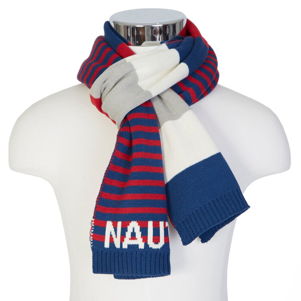 Multi Stripe Scarf,Navy,large