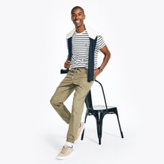 STRIPED CREWNECK T-SHIRT,Sail White,large