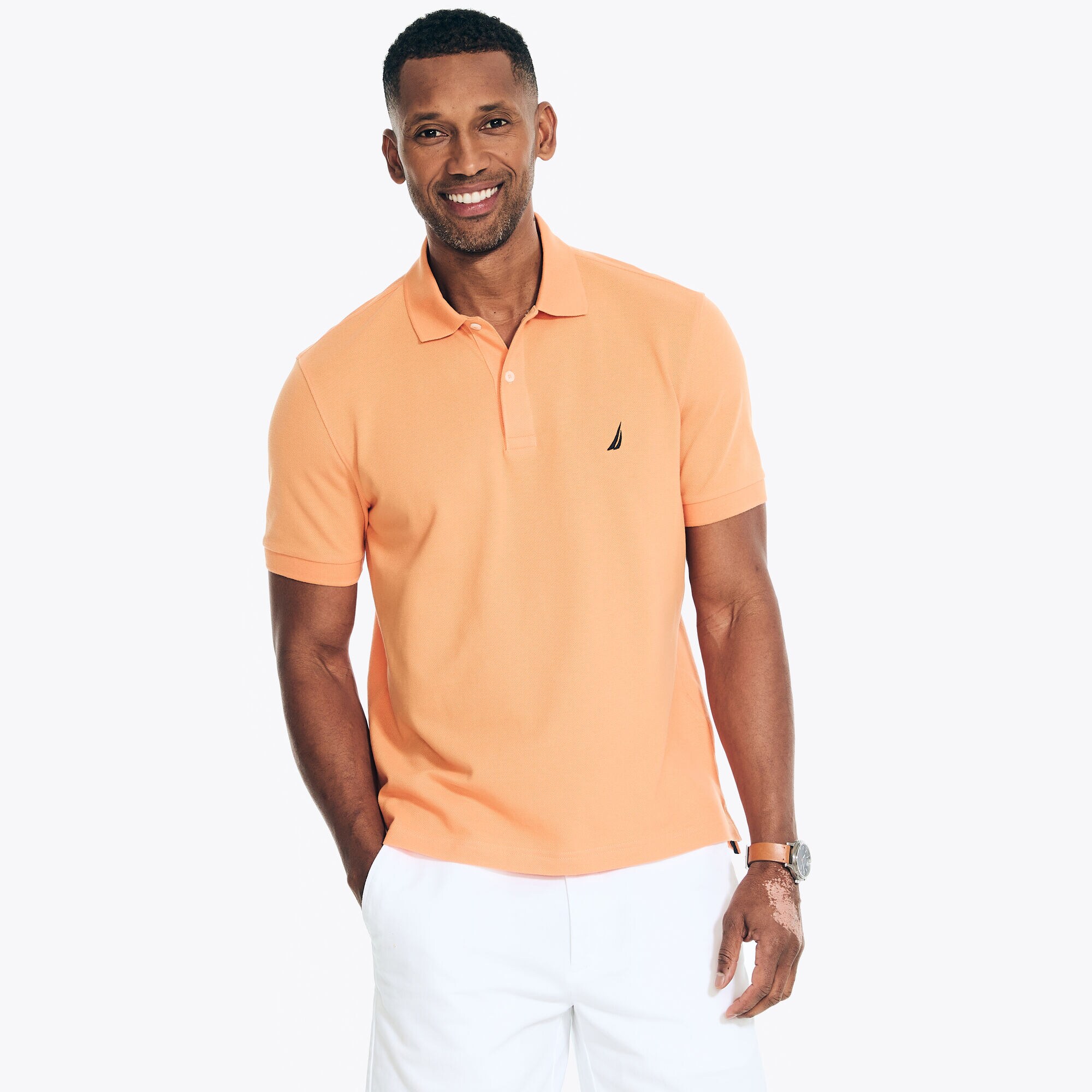 CLASSIC FIT DECK POLO,Barely Pink,large