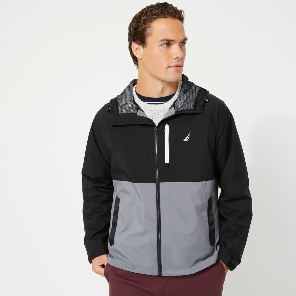 COLORBLOCK RAINBREAKER JACKET,Grey Shadow,large
