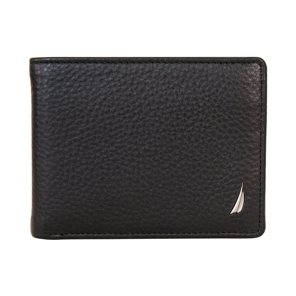 EXTRA CAPACITY LEATHER WALLET,Black,large