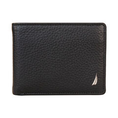 EXTRA CAPACITY LEATHER WALLET,Black,large