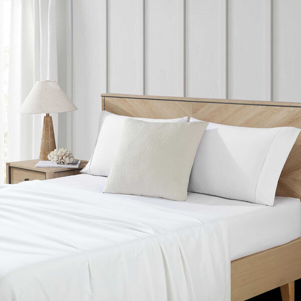 Wave Texture White Decorative Pillow
