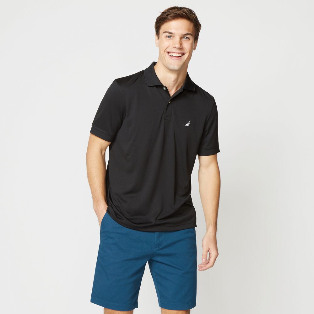 CLASSIC FIT PERFORMANCE GOLF POLO,True Black,large