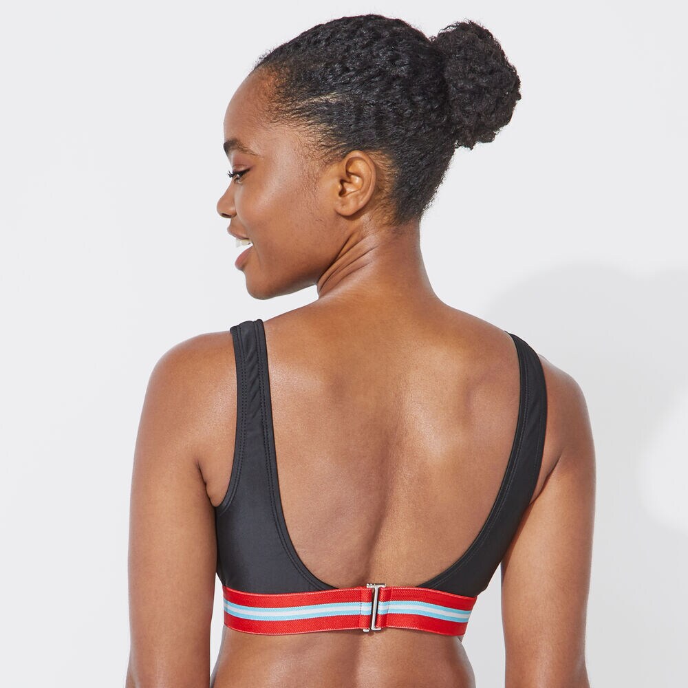 LOGO BAND BIKINI TOP,True Black,large