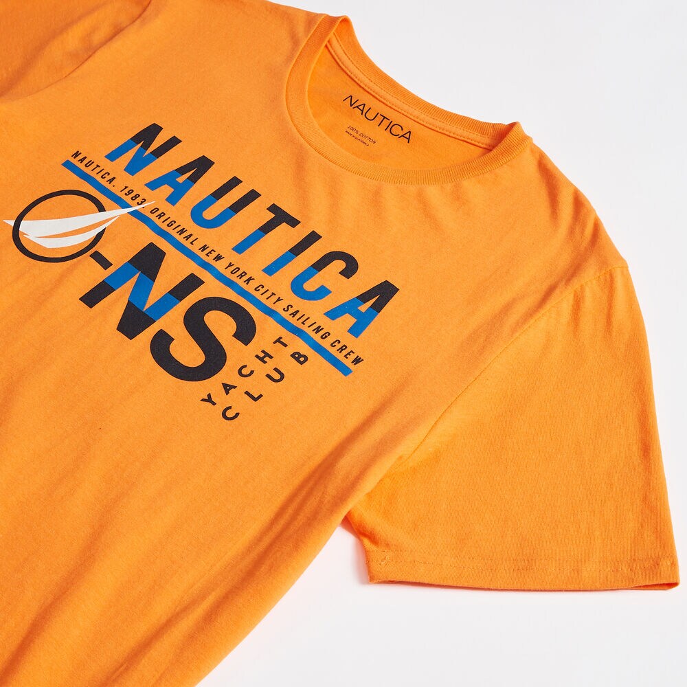 YACHT CLUB GRAPHIC T-SHIRT,Orange,large