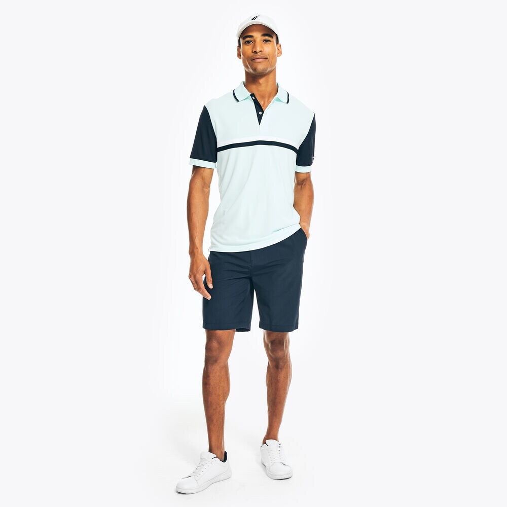 NAVTECH SUSTAINABLY CRAFTED CLASSIC FIT CHEST-STRIPE POLO,South Beach Aqua,large