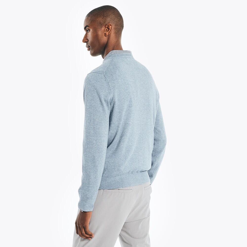 NAVTECH V-NECK SWEATER,Anchor Blue Heather,large