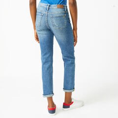NAUTICA JEANS CO. MID-RISE STRAIGHT DISTRESSED DENIM,Estate Blue,large