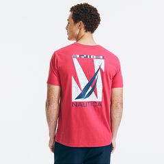 SUSTAINABLY CRAFTED FLAG GRAPHIC T-SHIRT,Riggin Red,large