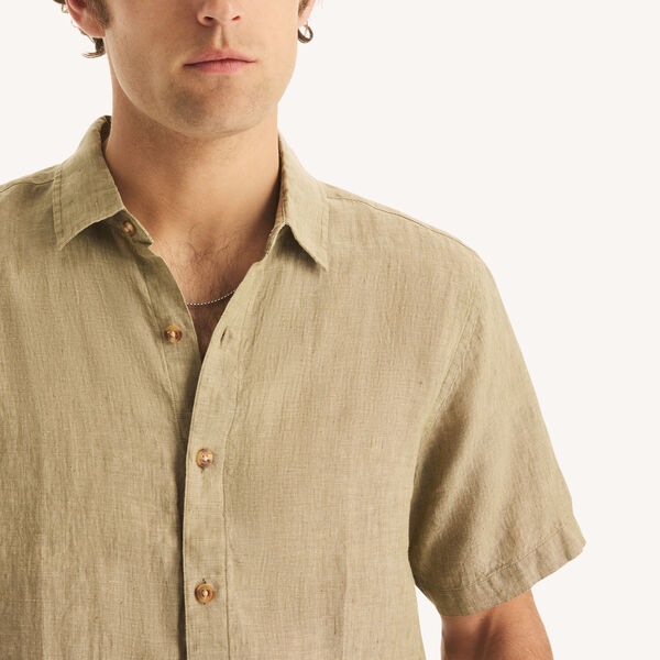 Classic Fit Short-Sleeve Linen Shirt 