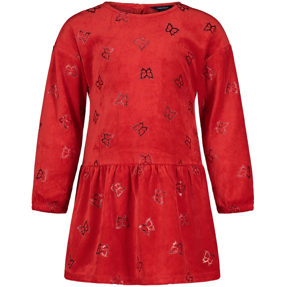 Little Girls’ Butterfly Velour Dress (4-6X),Pale Orchid,large