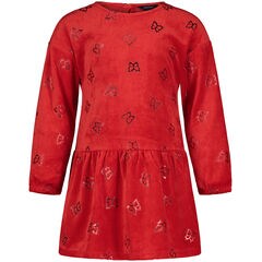 Little Girls’ Butterfly Velour Dress (4-6X),Pale Orchid,large