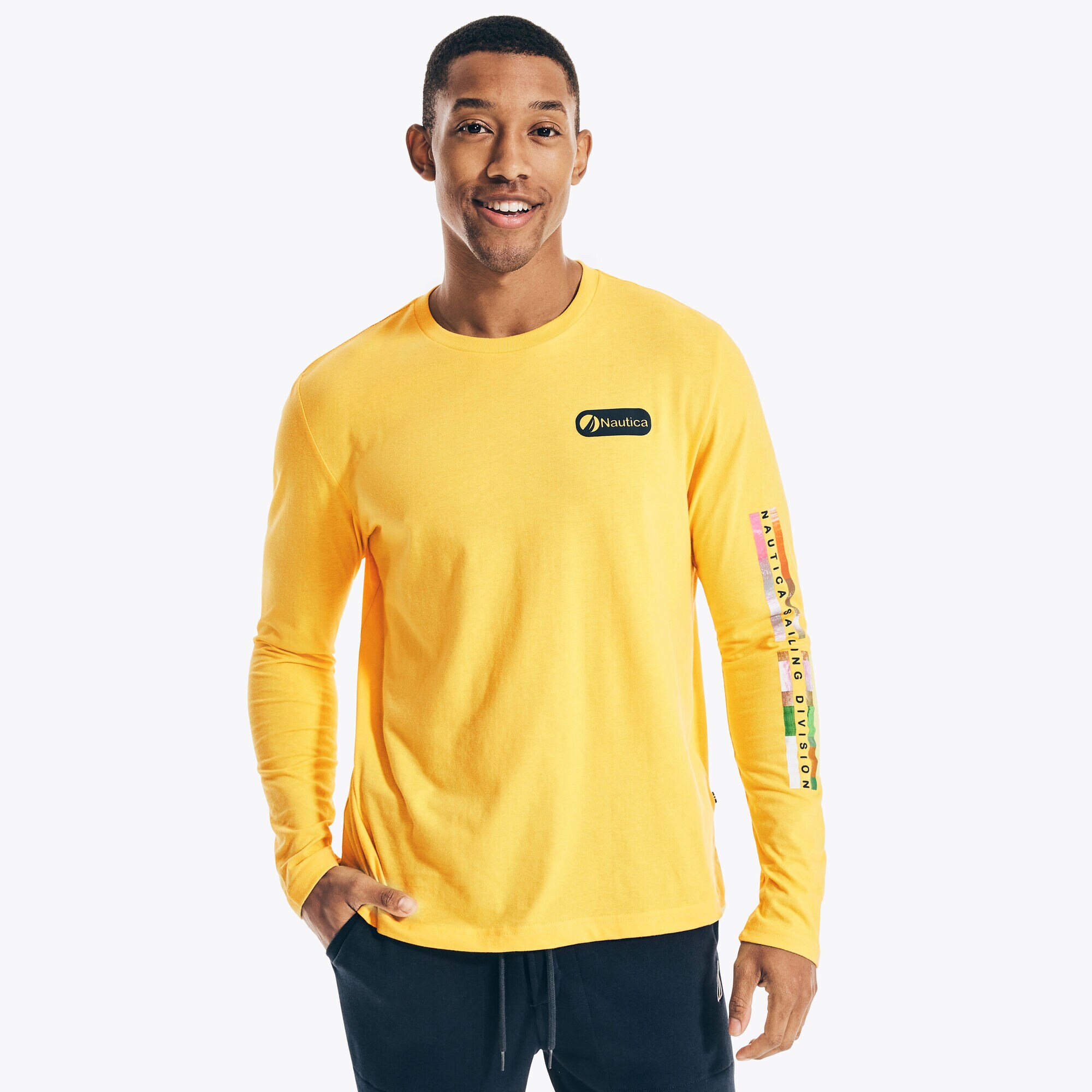 SUSTAINABLY CRAFTED GRAPHIC LONG-SLEEVE T-SHIRT,French Vanilla,large