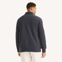 Big & Tall Full-Zip Mock-Neck Sweatshirt,Stellar Blue Heather,large