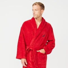 SOLID SHAWL COLLAR ROBE,Nautica Red,large