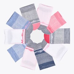 Girls' Stretch Liner Socks, 10-Pack,Antique White Wash,large