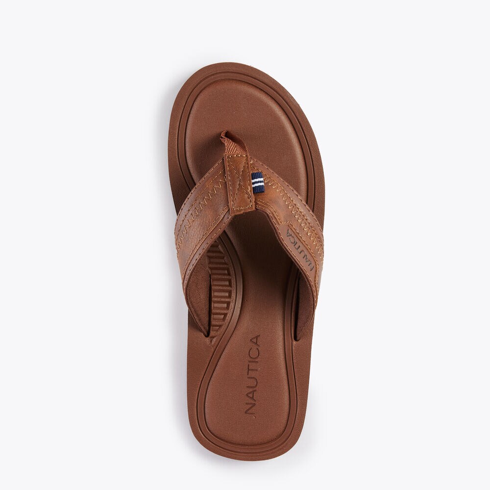 LOGO-EMBOSSED SANDAL,Military Tan,large