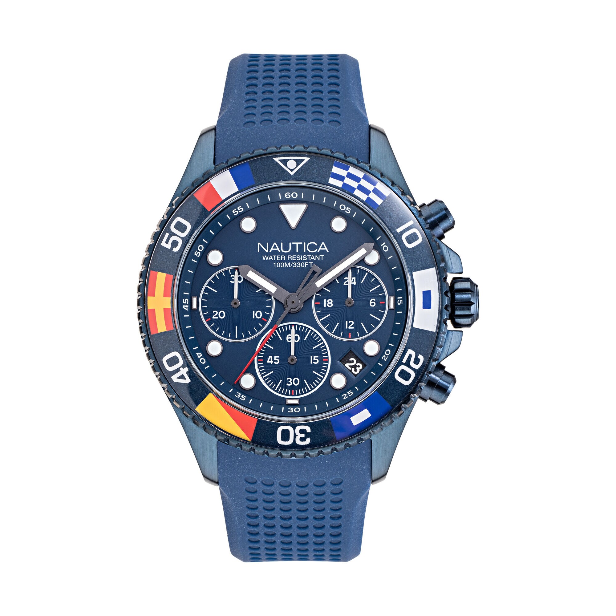 WESTPORT FLAG-EMBELLISHED CHRONOGRAPH WATCH,Multi,large