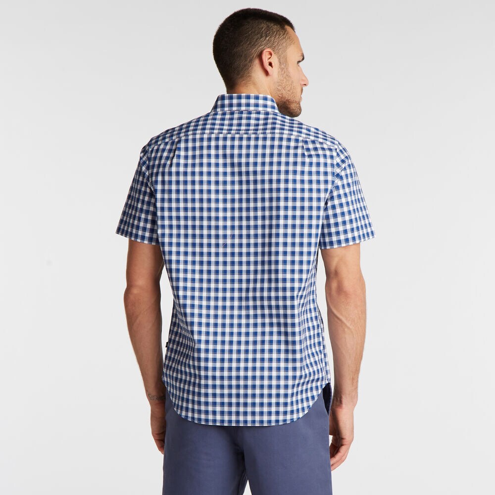 CLASSIC FIT WRINKLE-RESISTANT PLAID SHORT SLEEVE SHIRT,Limoges,large