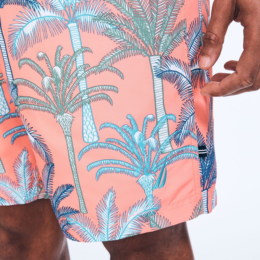 8" SUSTAINABLY CRAFTED PALM TREE PRINT SWIM,Livng Coral,large