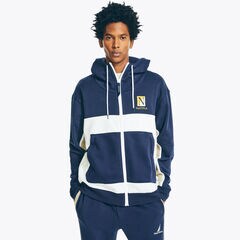 COLORBLOCK FULL-ZIP HOODIE,Stellar Blue Heather,large