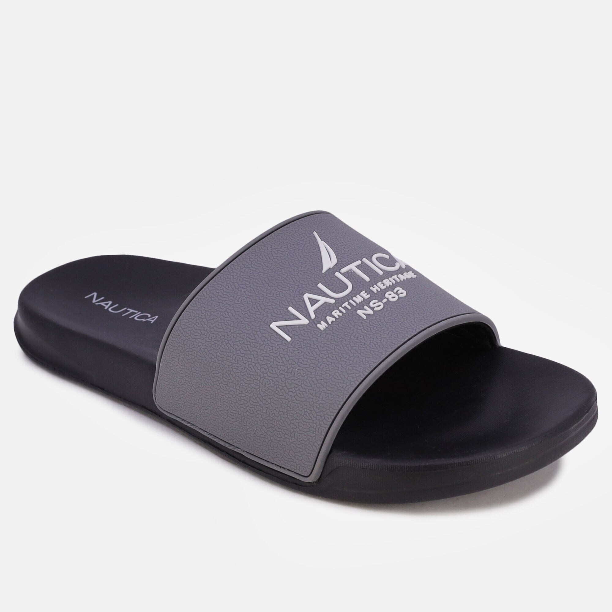 TONAL LOGO-EMBOSSED SLIDE SANDAL,Rust Blue Wash Outlet,large