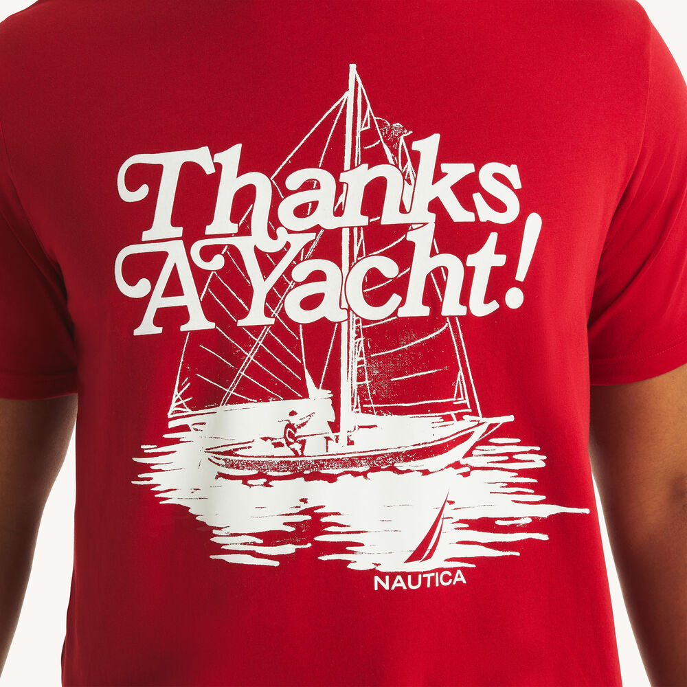 Big & Tall Thanks A Yacht Graphic T-Shirt,Nautica Red,large