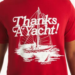 Big & Tall Thanks A Yacht Graphic T-Shirt,Nautica Red,large