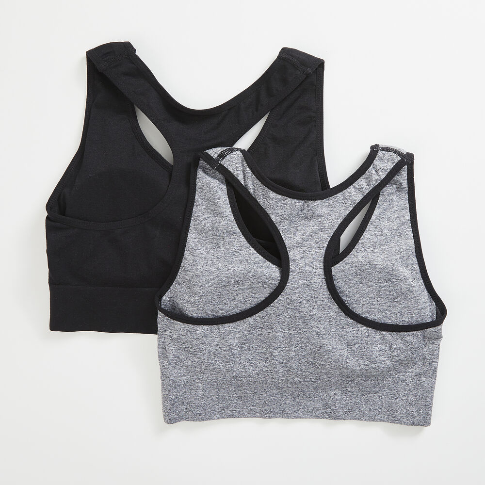 LOGO GRAPHIC SPORTS BRA, 2-PACK,Grey Heather,large