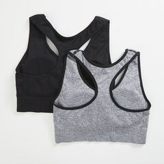 LOGO GRAPHIC SPORTS BRA, 2-PACK,Grey Heather,large