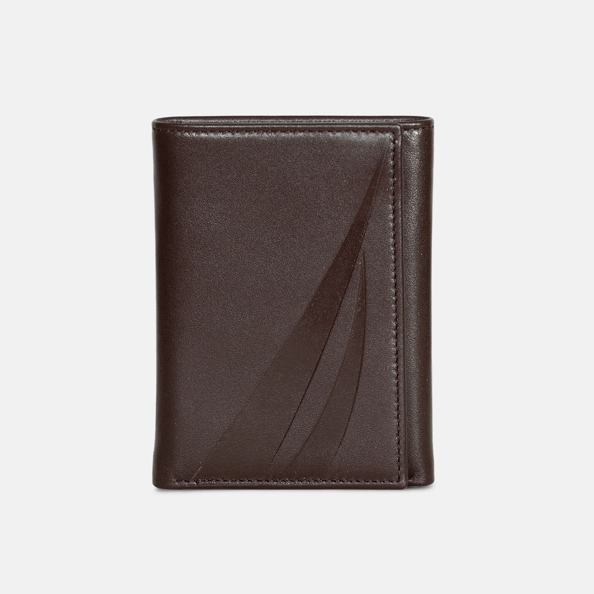 LEATHER TRIFOLD WALLET,Brown Stone,large