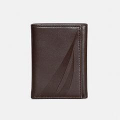 LEATHER TRIFOLD WALLET,Brown Stone,large