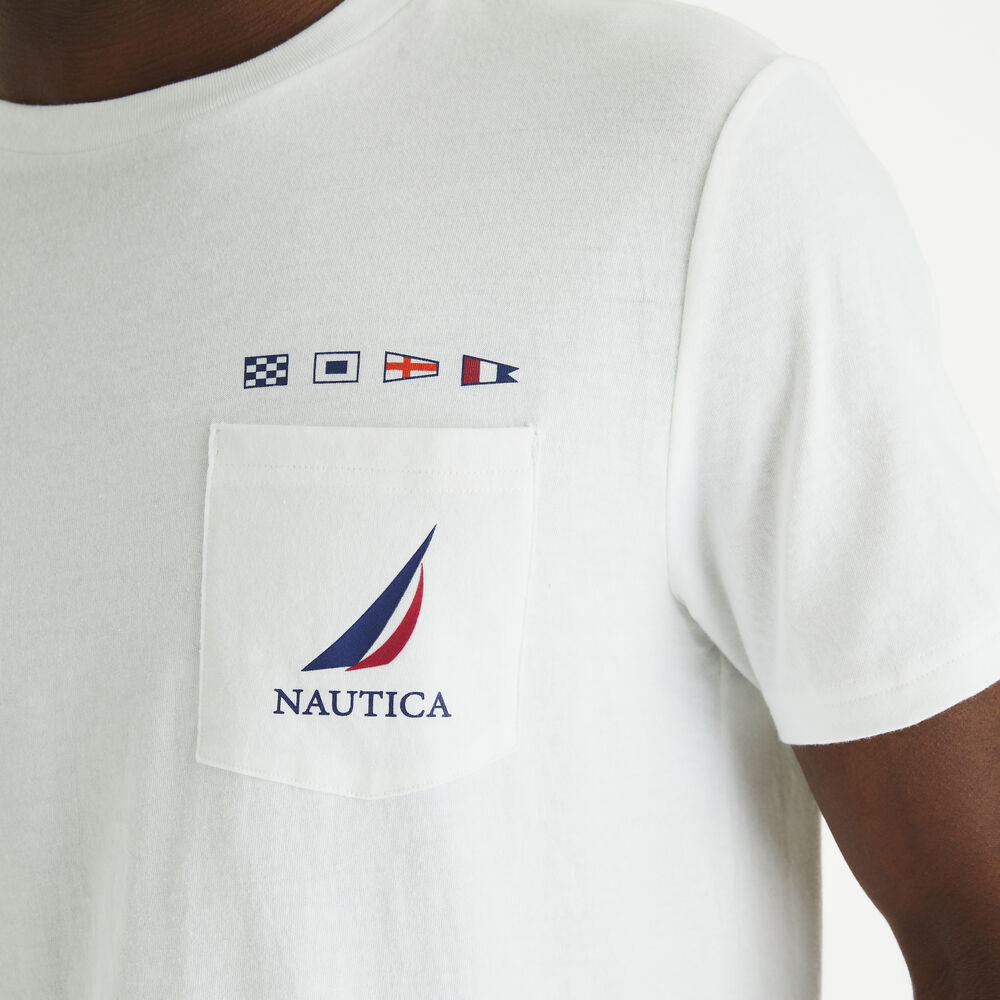 Nautica Team Graphic T-Shirt,Bright White,large