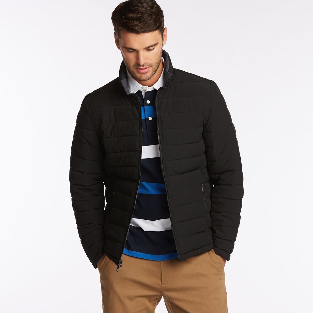 BIG & TALL STRETCH REVERSIBLE PUFFER,Black,large