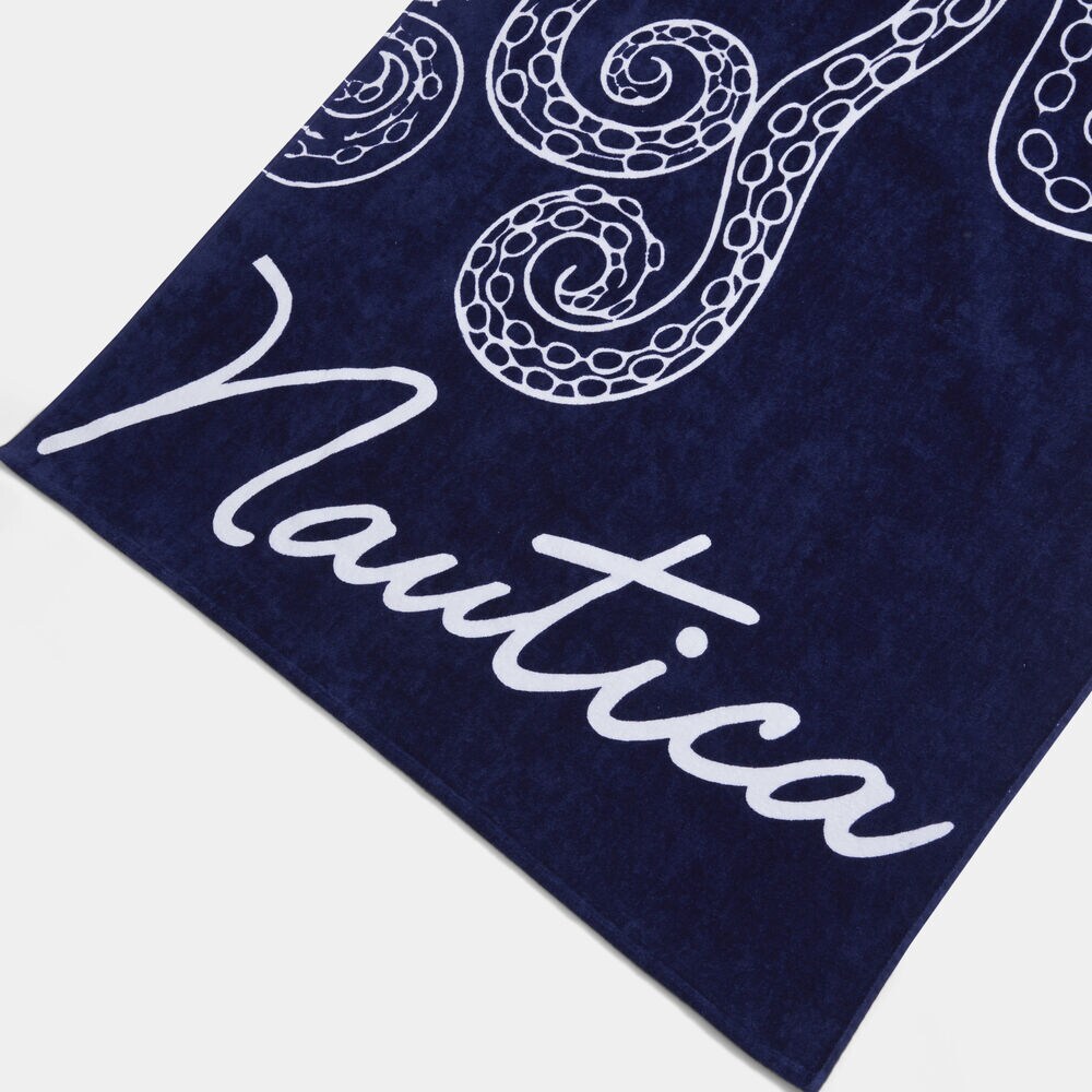 OCTOPUS PRINTED BEACH TOWEL,Navy,large