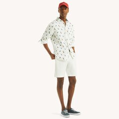 Printed Oxford Shirt,Bright White,large