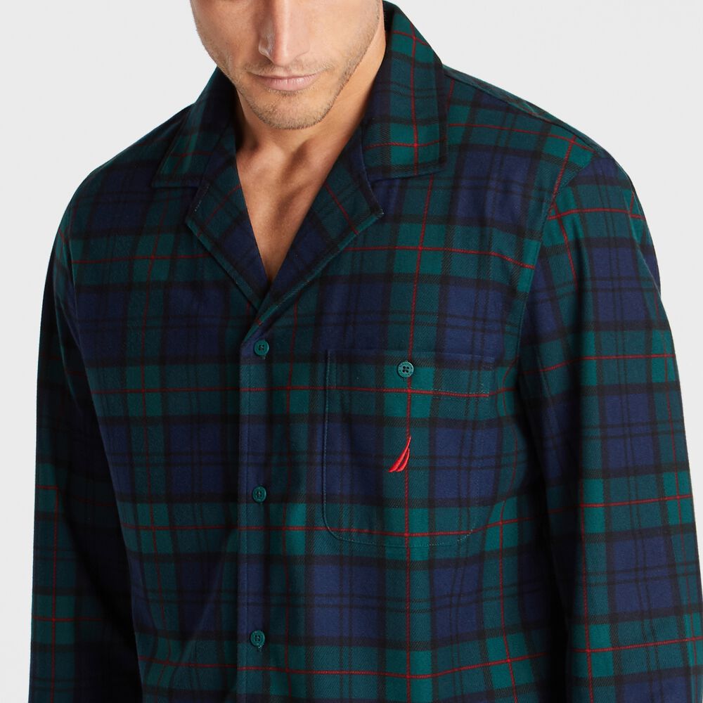 PLAID PAJAMA SET,Kelp Seas,large