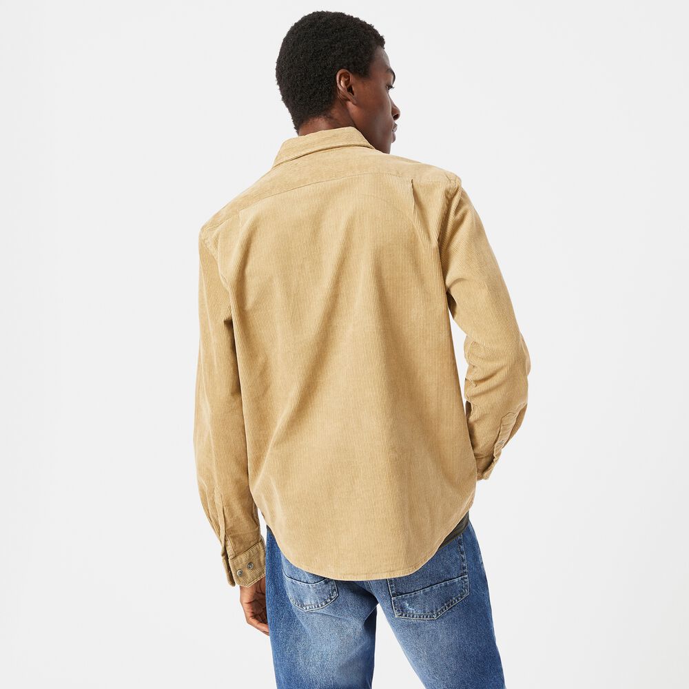 BIG & TALL CORDUROY OVERSHIRT,Dark Brown,large