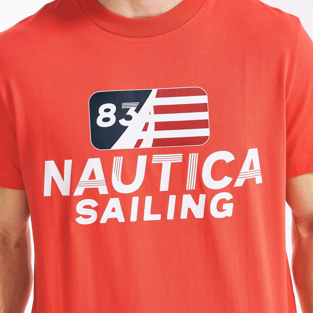 SAILING '83 GRAPHIC T-SHIRT,Tomato,large