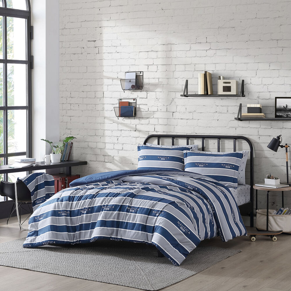 Thorton Lake Grey Twin/Twin XL Reversible Comforter-Sham Bonus Set,Heather,large