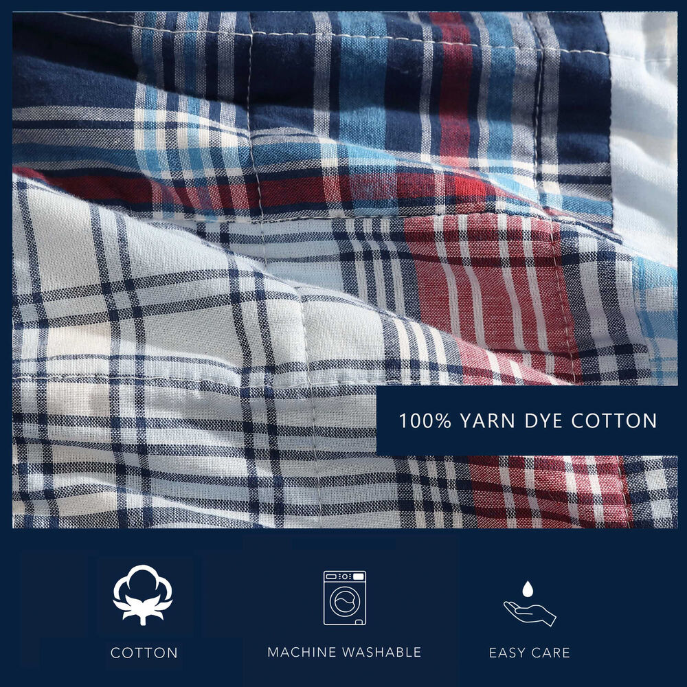 Stony Point Blue King Quilt,Classic Blue,large