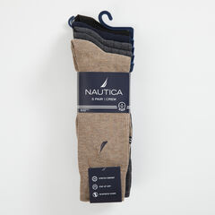 RIBBED BRAND ICON DRESS SOCKS, 5-PACK,Black Onyx,large