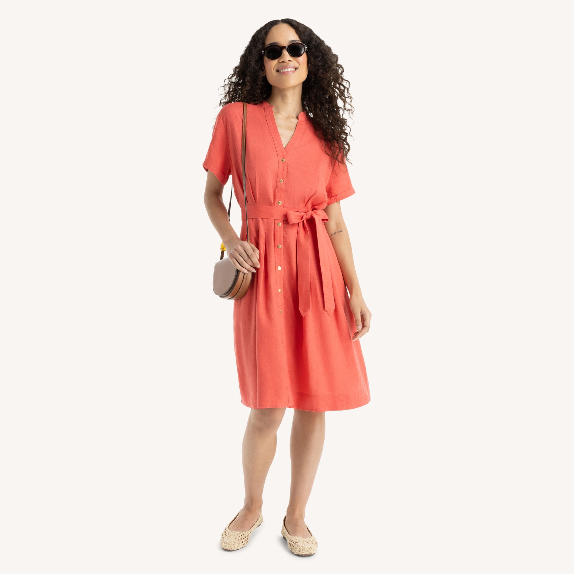 nautica t shirt dress Nautica Women's Linen Shirt Dress 875 (Dark Coral), XXL